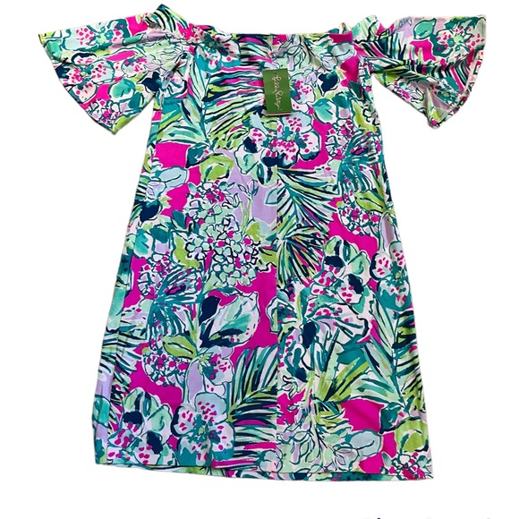NWT Lilly Pulitzer Small Fawcett Off The Shoulder Dress in Early Bloomer - Picture 7 of 16